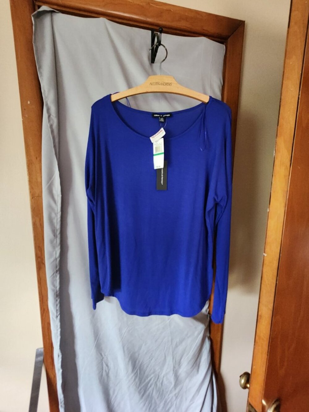 Cable & Gauge Blue Modal Long Sleeve Top Size L NWT
